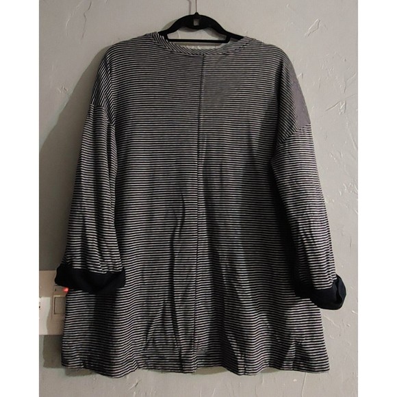 J.jill Tops Women Size L, 3/4  Sleeve, Striped, Blue ,white, Cotton, Rayón,... - Picture 4 of 7